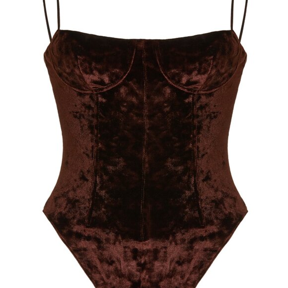 LaQuan Smith Crushed Velvet Bodysuit *NWT* - Picture 1 of 6